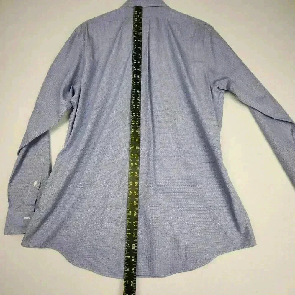 Brooks Brothers Mens Regent Dress Shirt Sz 16 4-5 Non Iron Blue‎ Micro Geometric - Picture 15 of 16